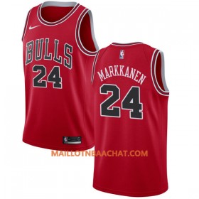 Maillot NBA Chicago Bulls Lauri Markkanen 24 Nike 2017-18 Rouge Swingman - Homme